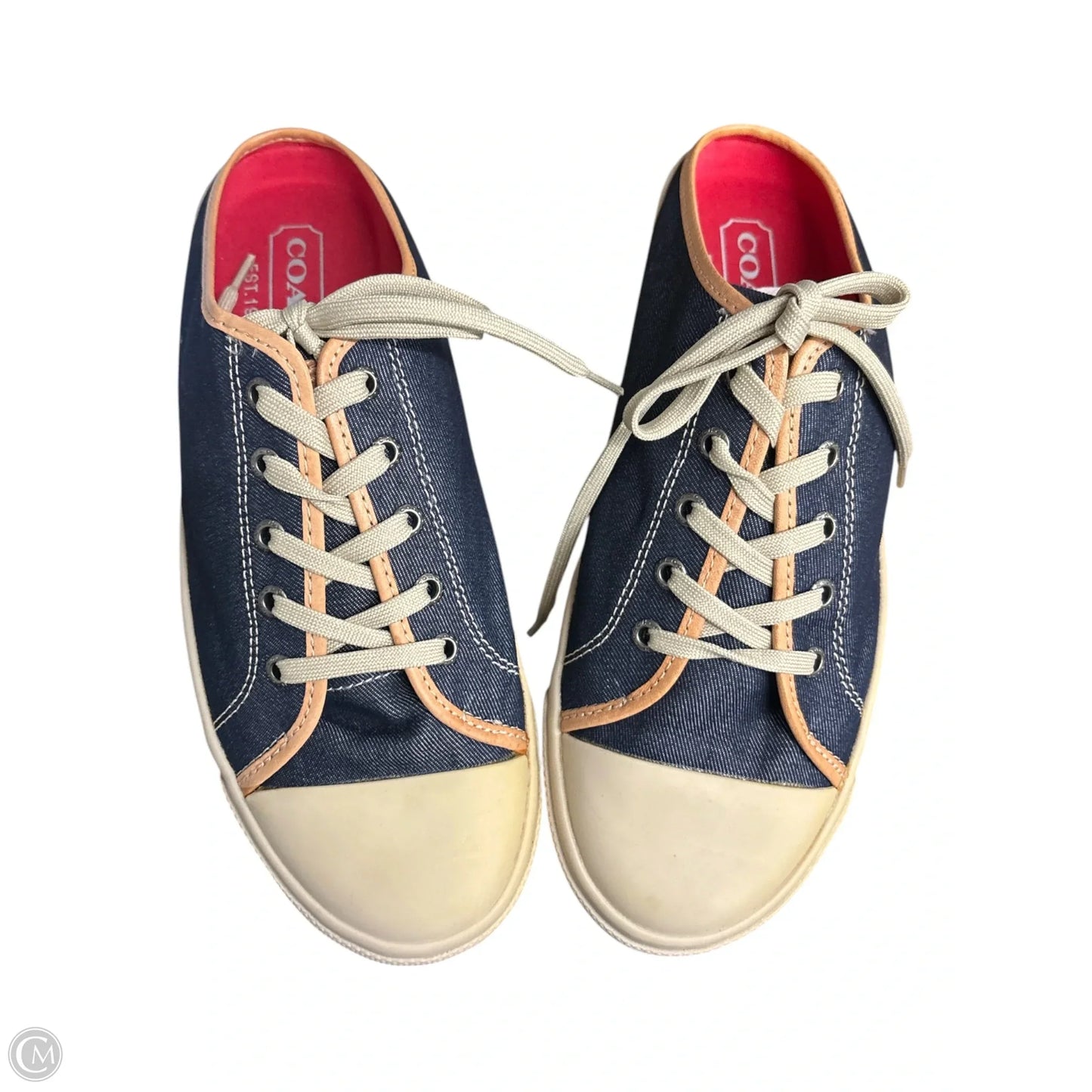 Shoes Designer By Coach In Blue & Tan, Size: 11