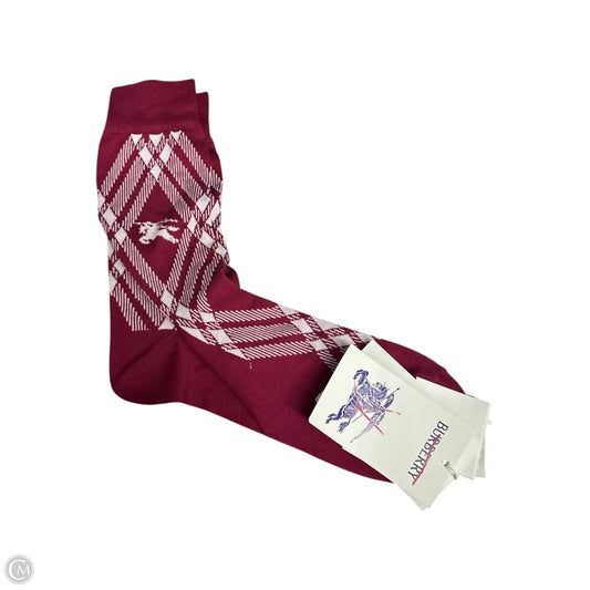 Socks Luxury Designer By Burberry In Maroon, Size: 0