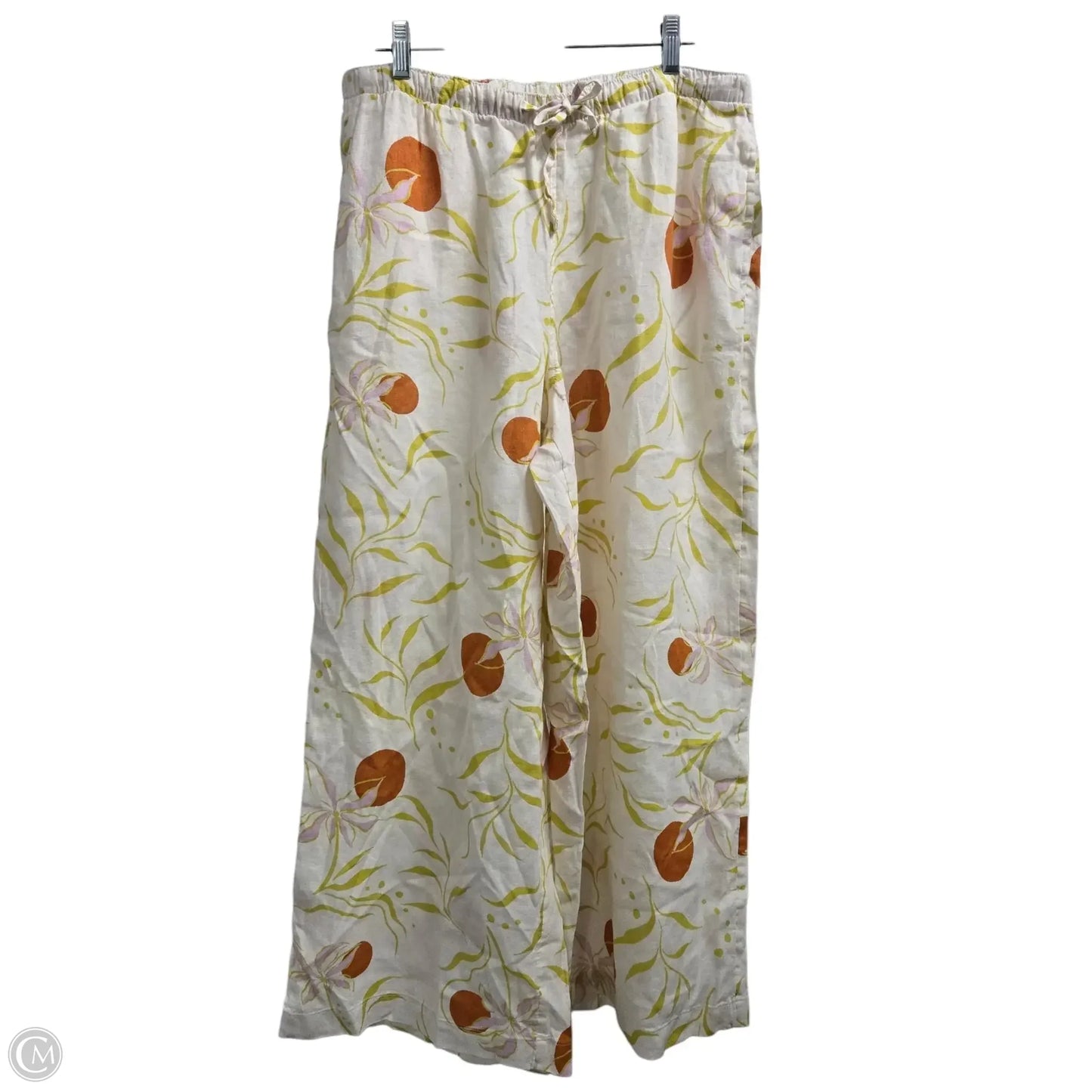 Pants Wide Leg By Calypso St Barth In Cream & Yellow, Size: L