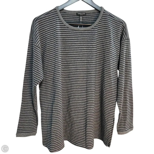 Top Long Sleeve Basic By Eileen Fisher In Black & Grey, Size: Sp