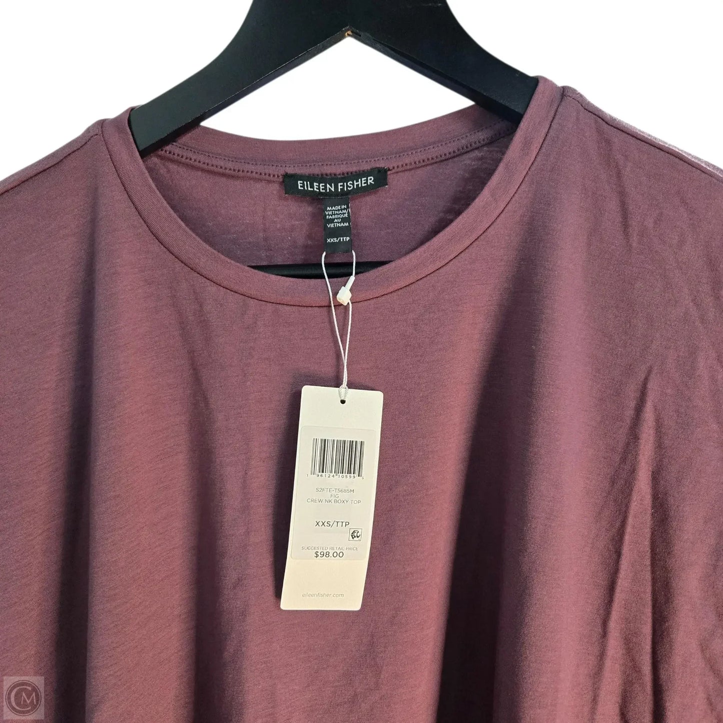 Top Short Sleeve Basic By Eileen Fisher In Mauve, Size: Xxs