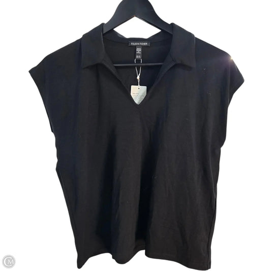 Top Short Sleeve By Eileen Fisher In Black, Size: Sp