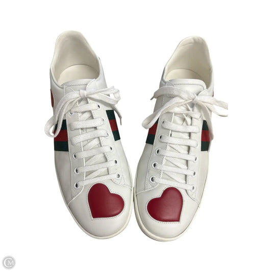 Shoes Luxury Designer By Gucci In Green & Red, Size: