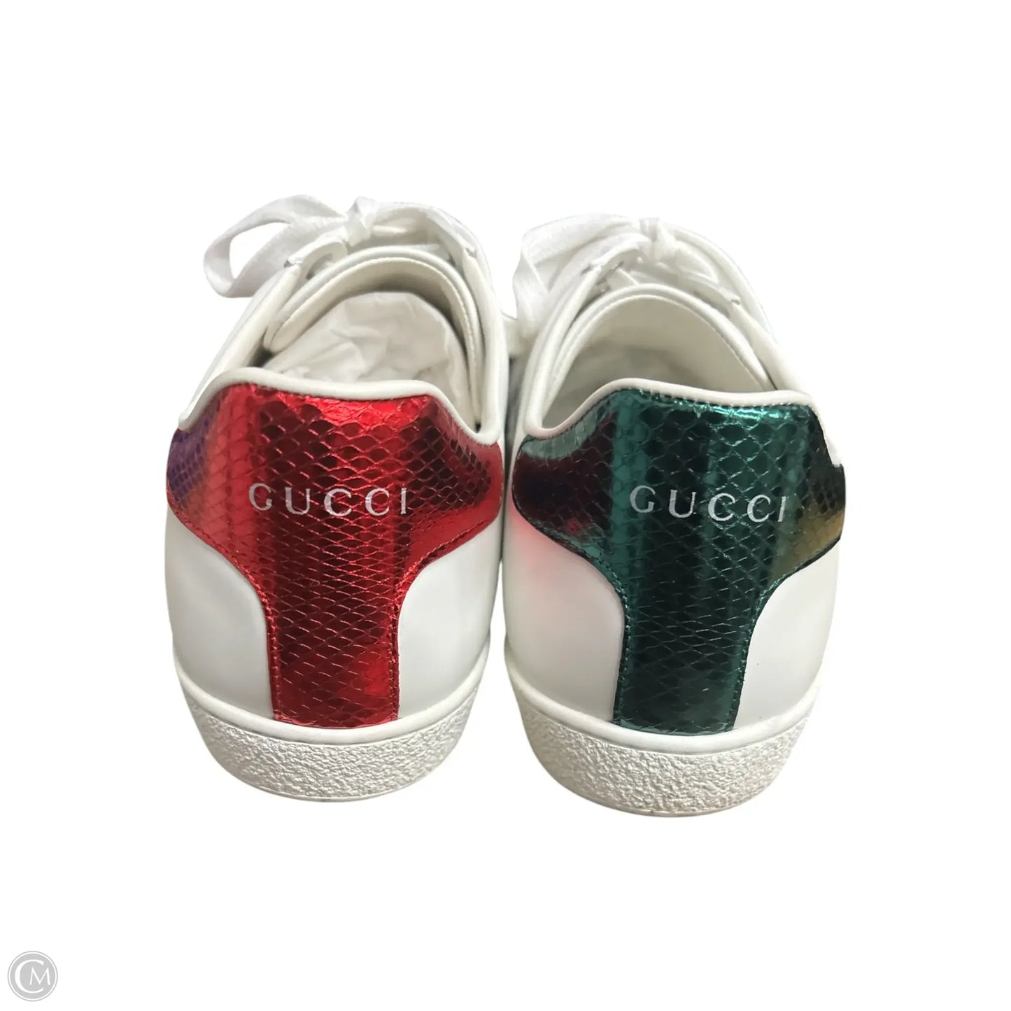 Shoes Luxury Designer By Gucci In Green & Red, Size: