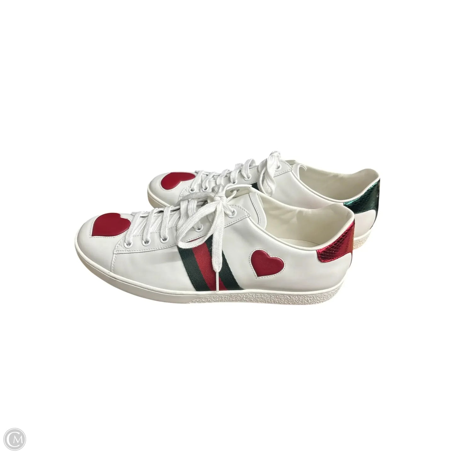 Shoes Luxury Designer By Gucci In Green & Red, Size: