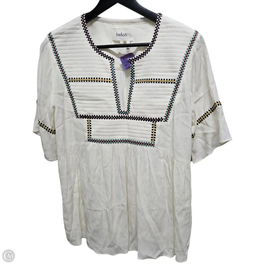 Top Short Sleeve By Clothes Mentor In Cream, Size: L