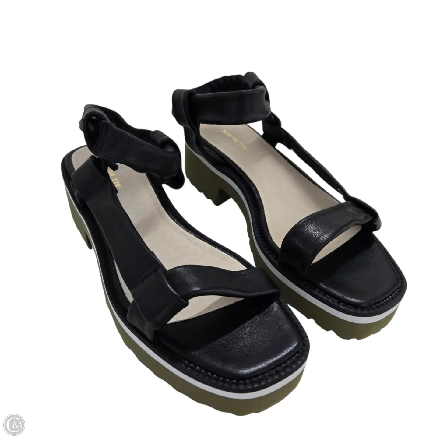 Sandals Flats By Clothes Mentor In Black, Size: 7