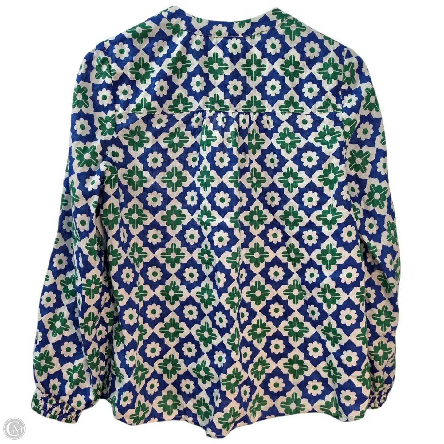 Top Long Sleeve Basic By Boden In Blue & Green, Size: 4