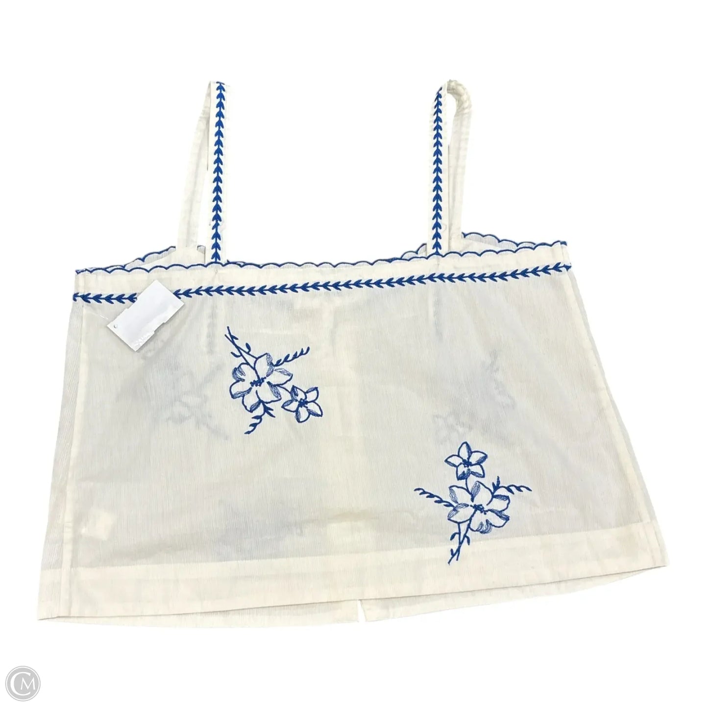 Top Sleeveless By The Great. In Blue & Cream, Size: S