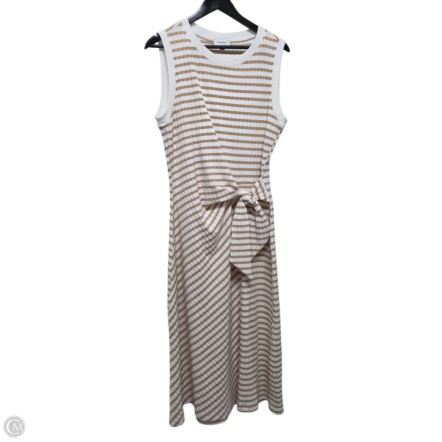 Dress Casual Maxi By Evereve In Cream & Tan, Size: Xl