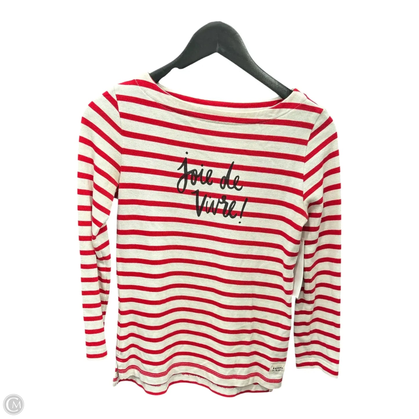 Top Long Sleeve Designer By Kate Spade In Red & White, Size: Xs