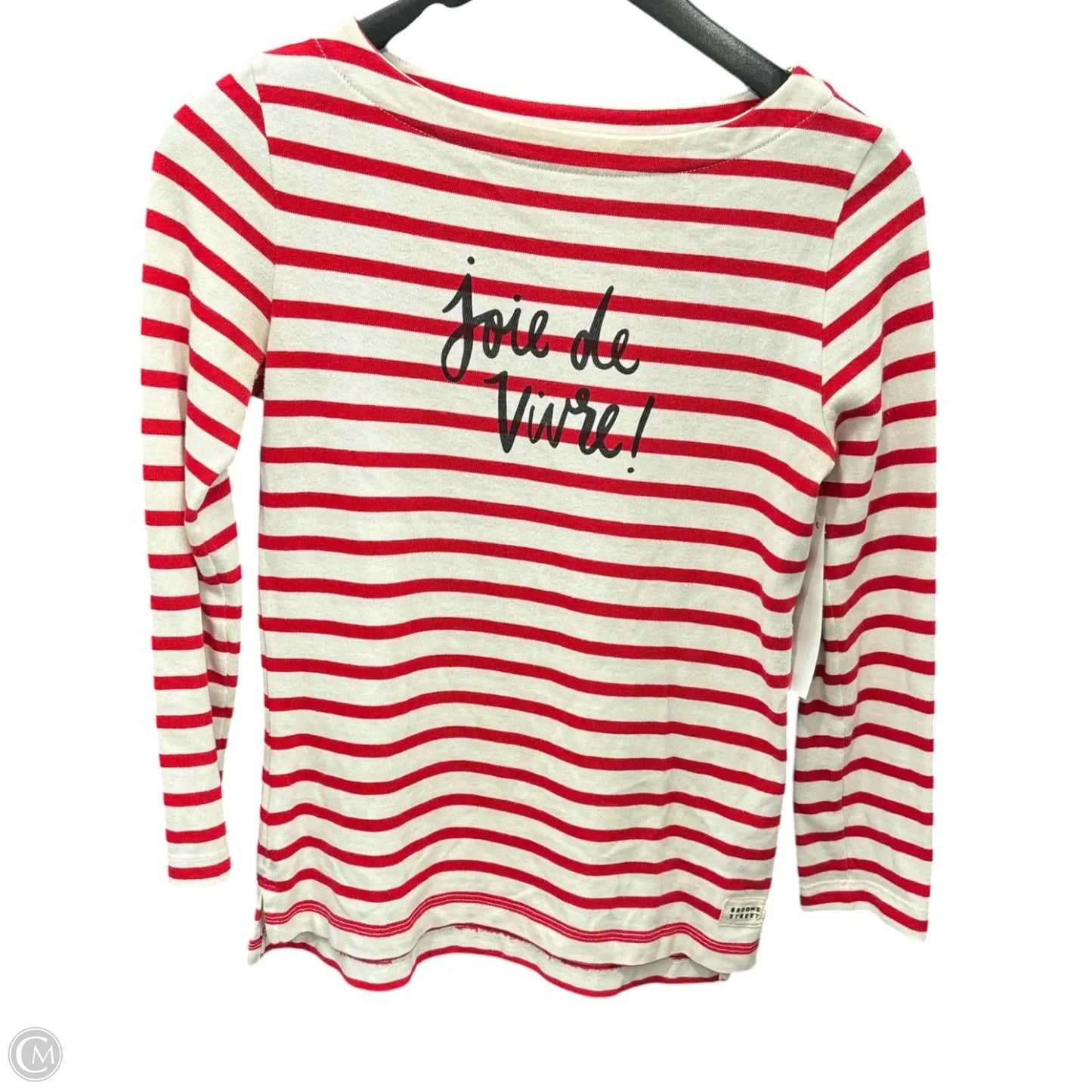 Top Long Sleeve Designer By Kate Spade In Red & White, Size: Xs