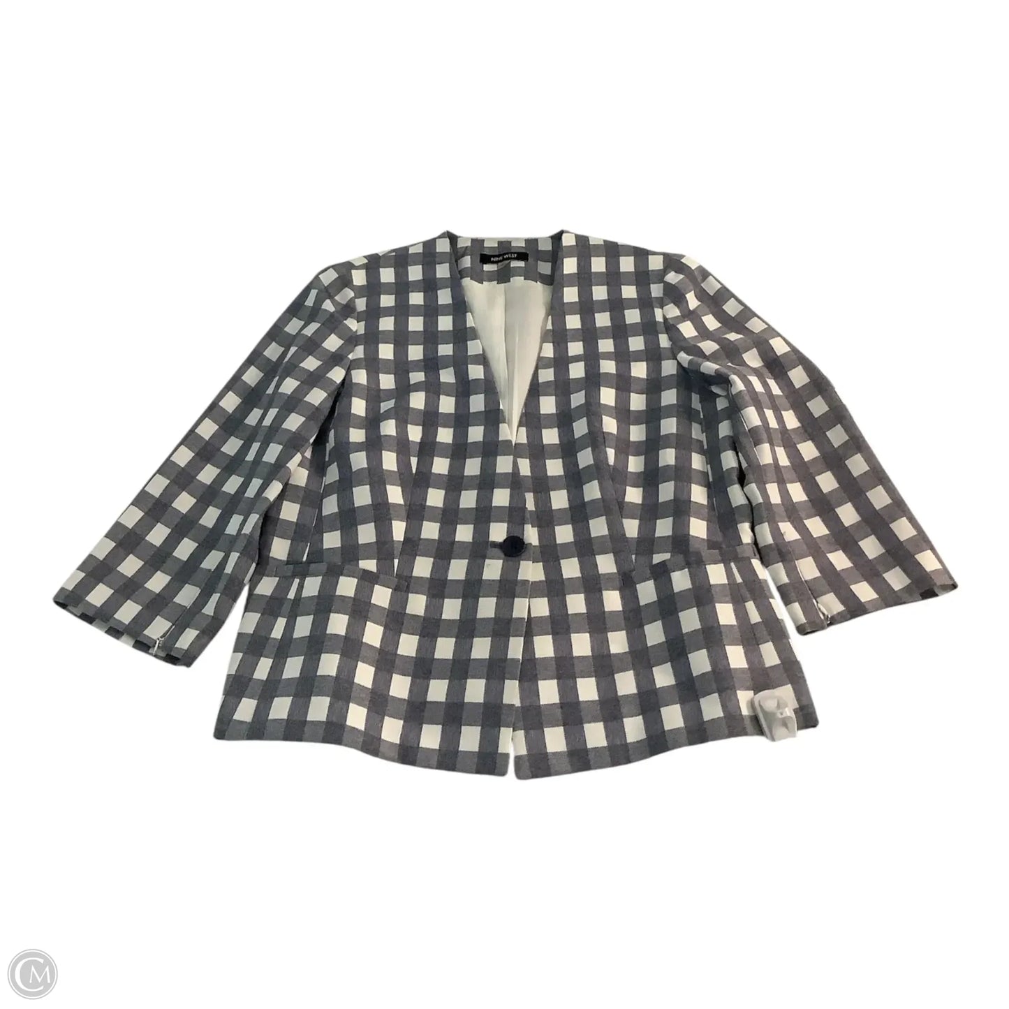 Blazer By Nine West Apparel In Checkered Pattern, Size: 10