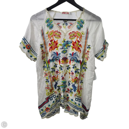 Top Short Sleeve Designer By Johnny Was In Floral Print, Size: S