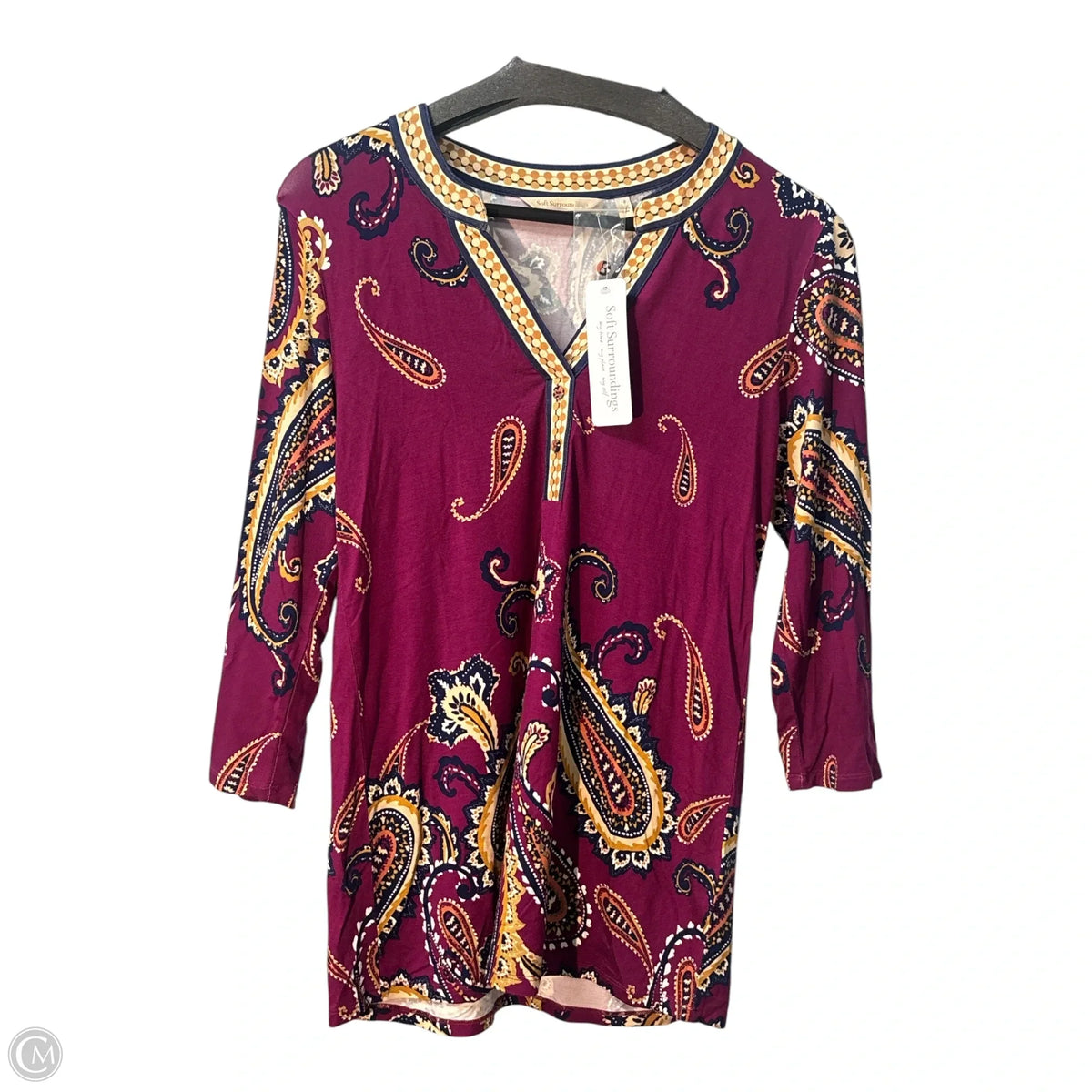 Top Long Sleeve Basic By Soft Surroundings In Maroon, Size: Xs