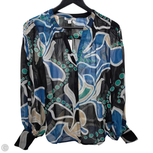 Top Long Sleeve By Chicos In Blue & Green, Size: 4