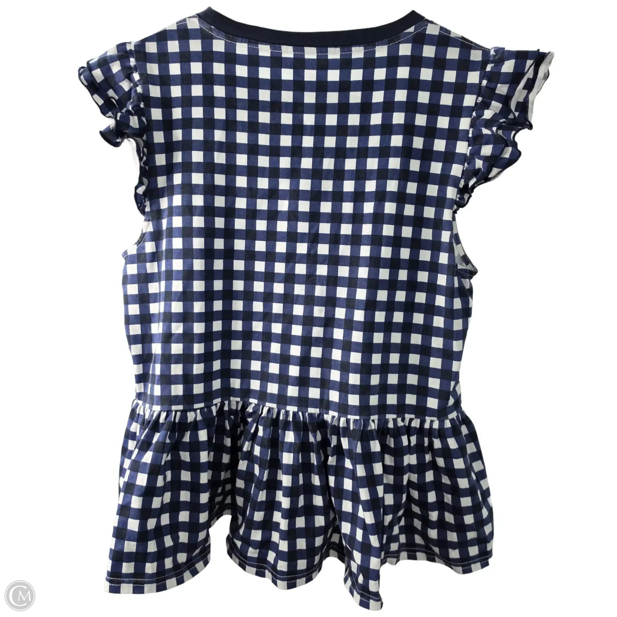 Top Short Sleeve Designer By Kate Spade In Checkered Pattern, Size: L