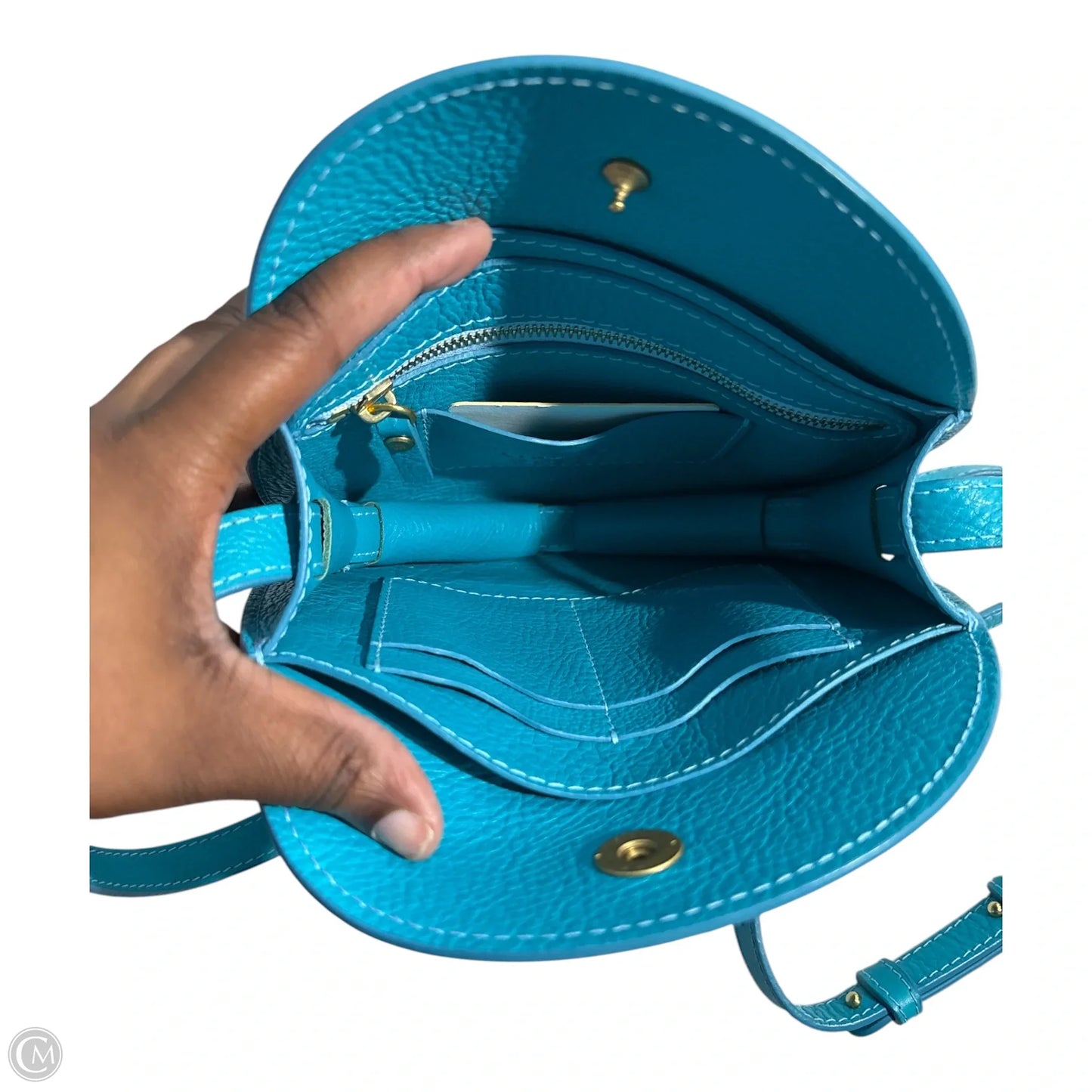 Handbag Leather By Cma, Size: Medium