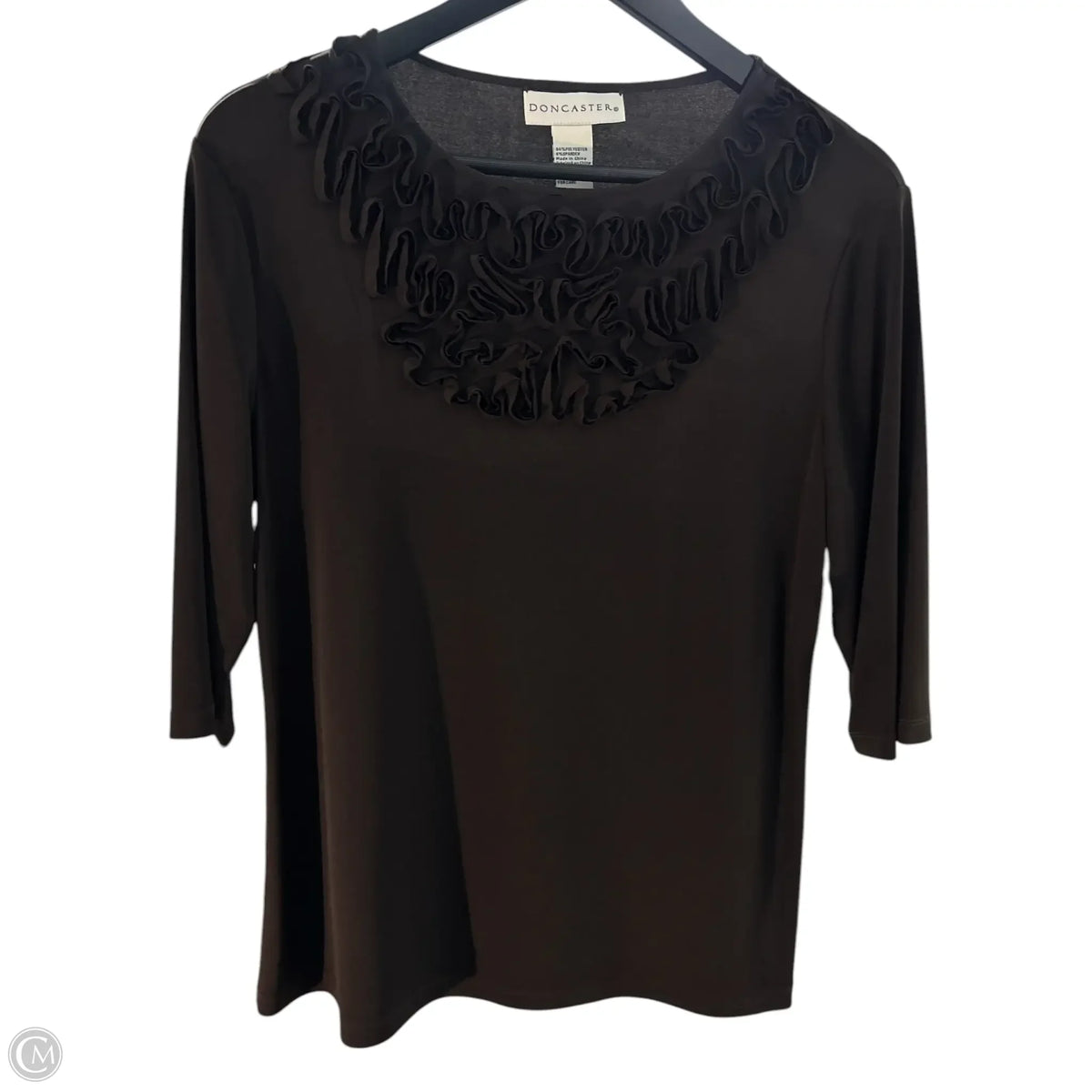 Top Long Sleeve Basic By Doncaster In Brown, Size: L