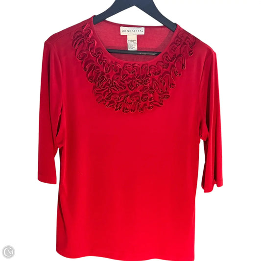 Top Long Sleeve Basic By Doncaster In Red, Size: L