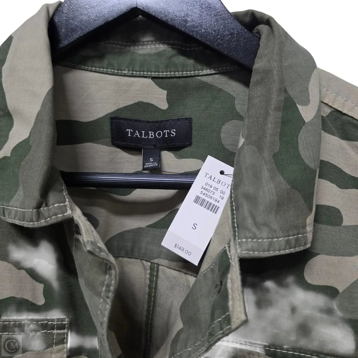 Jacket Denim By Talbots In Camouflage Print, Size: S