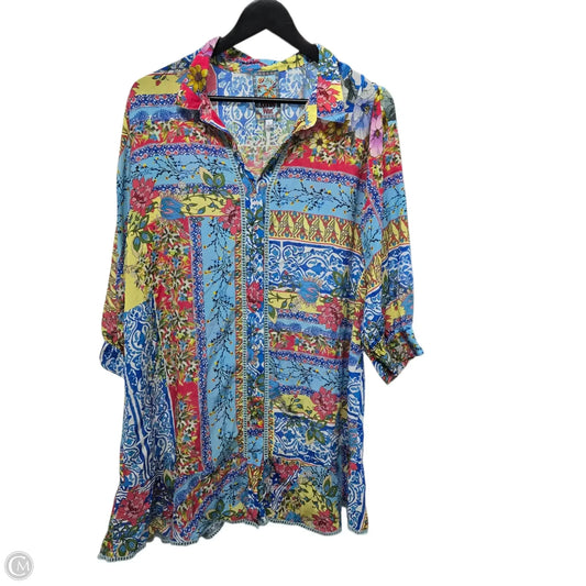 Dress Casual Midi By Johnny Was In Multi-colored, Size: L
