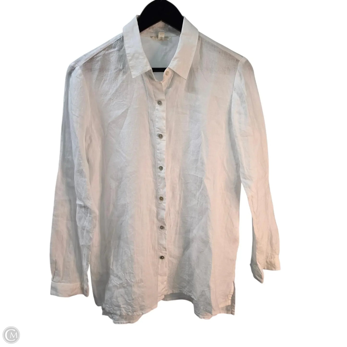 Top Long Sleeve Basic By Eileen Fisher In White, Size: Sp