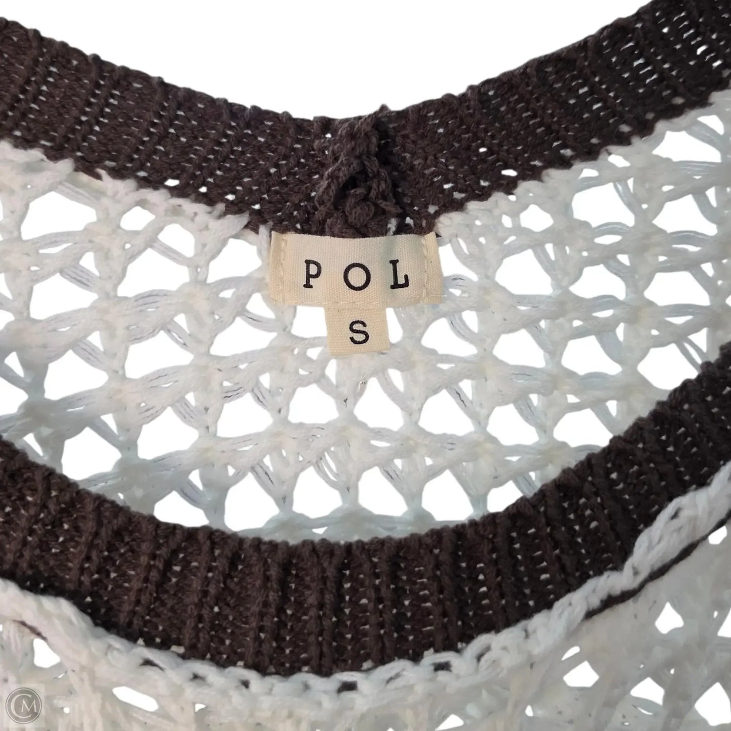 Sweater By Pol In White & Yellow, Size: S