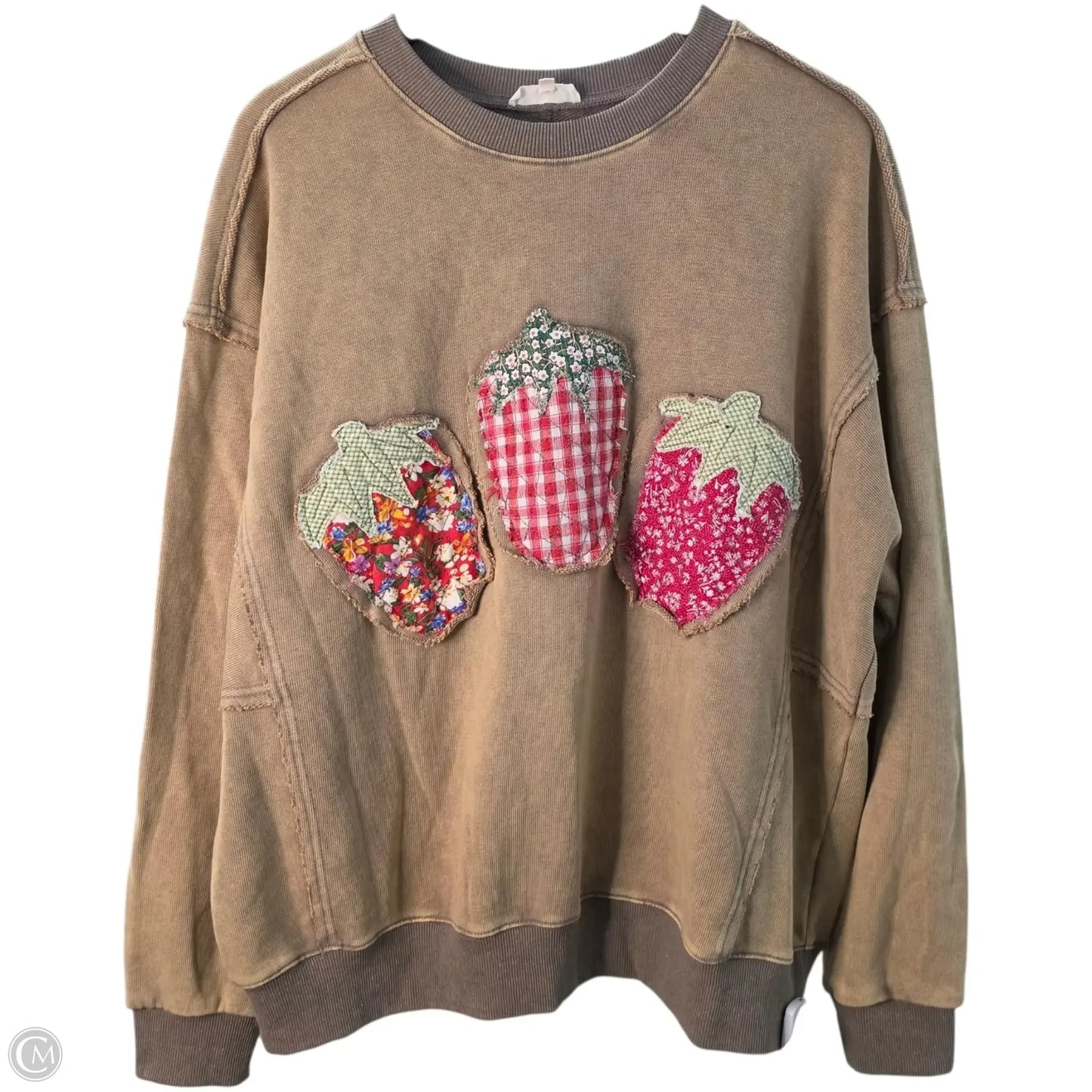Sweatshirt Crewneck By Easel In Red & Tan, Size: S