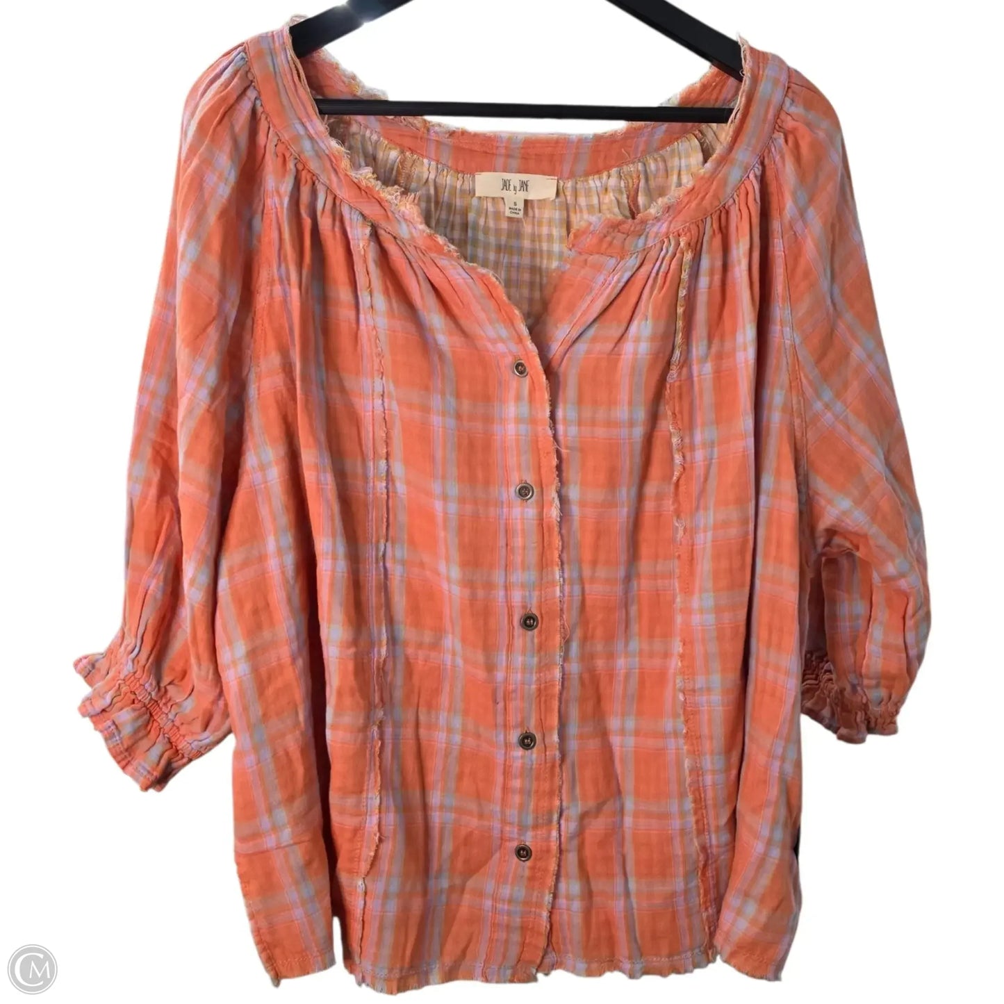 Top Short Sleeve Basic By Jade By Jane In Peach, Size: S