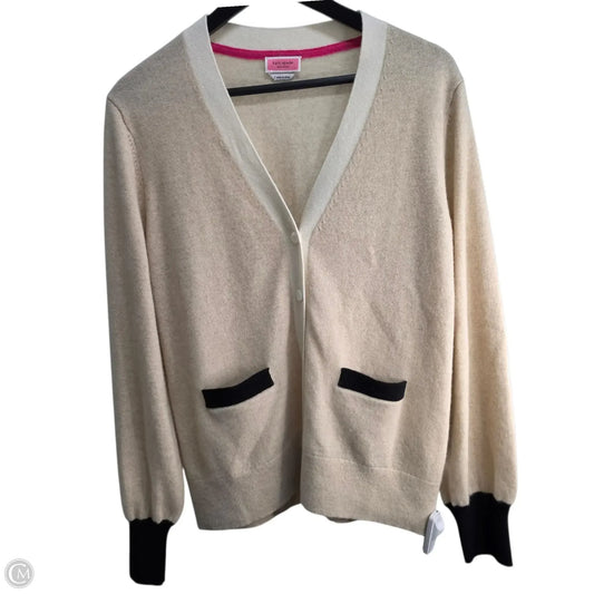 Sweater Cardigan Designer By Kate Spade In Black & Tan, Size: L