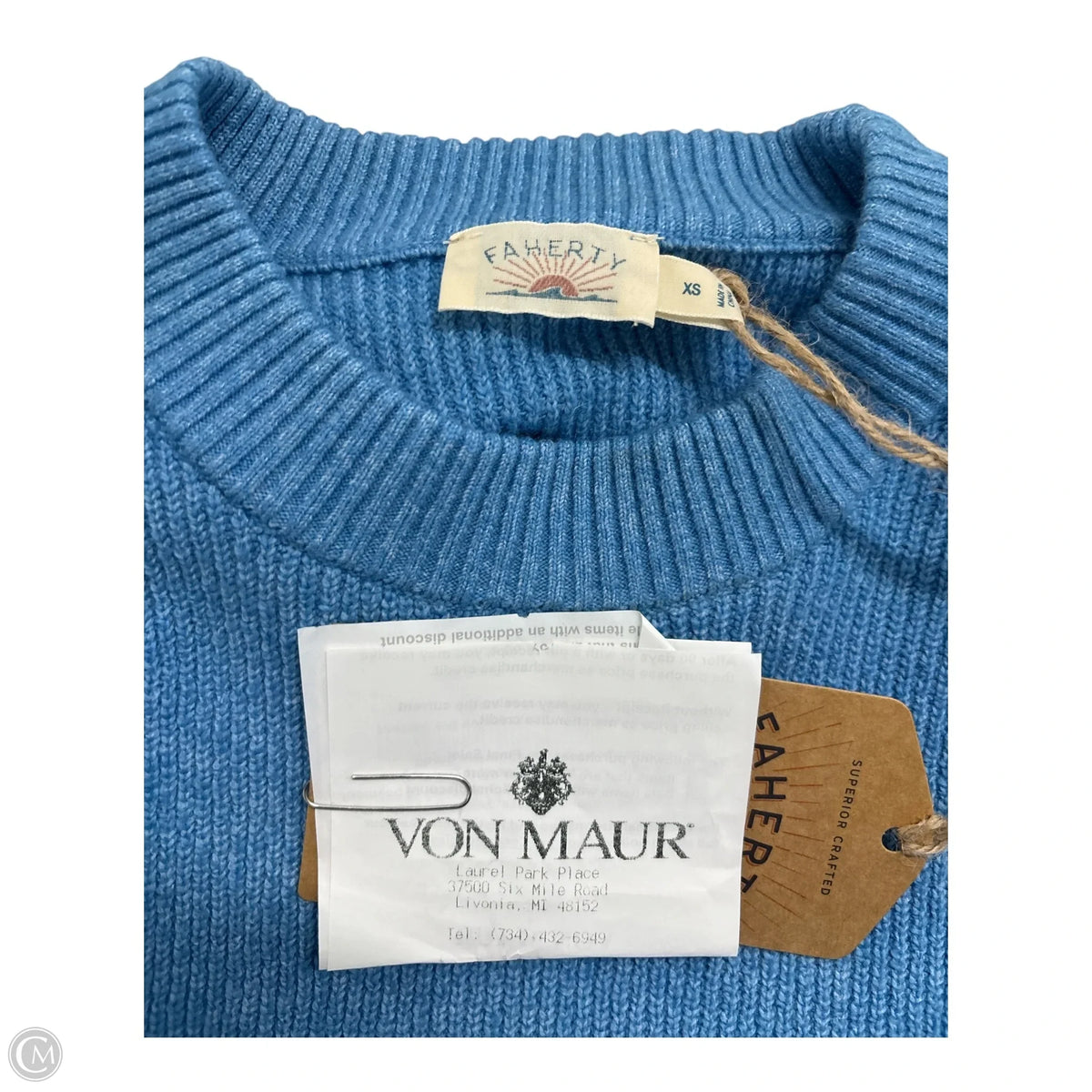 Blue Sweater  Basic By Faherty In Blue, Size: Xs