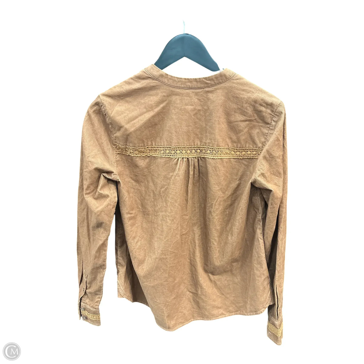 Boden Long Sleeve Button Down Top In Brown, Size: 6