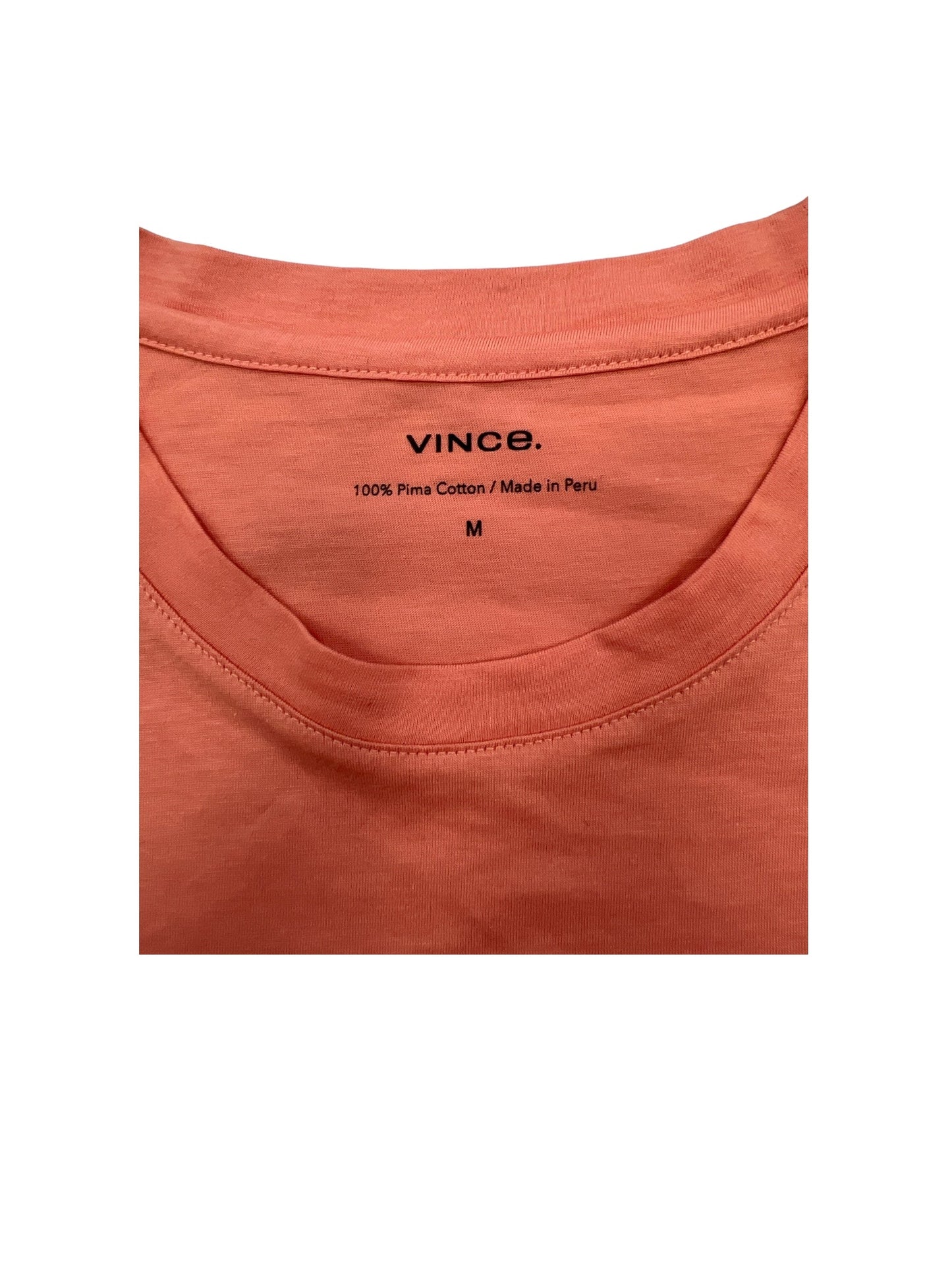 Orange Top Short Sleeve Basic Vince, Size M