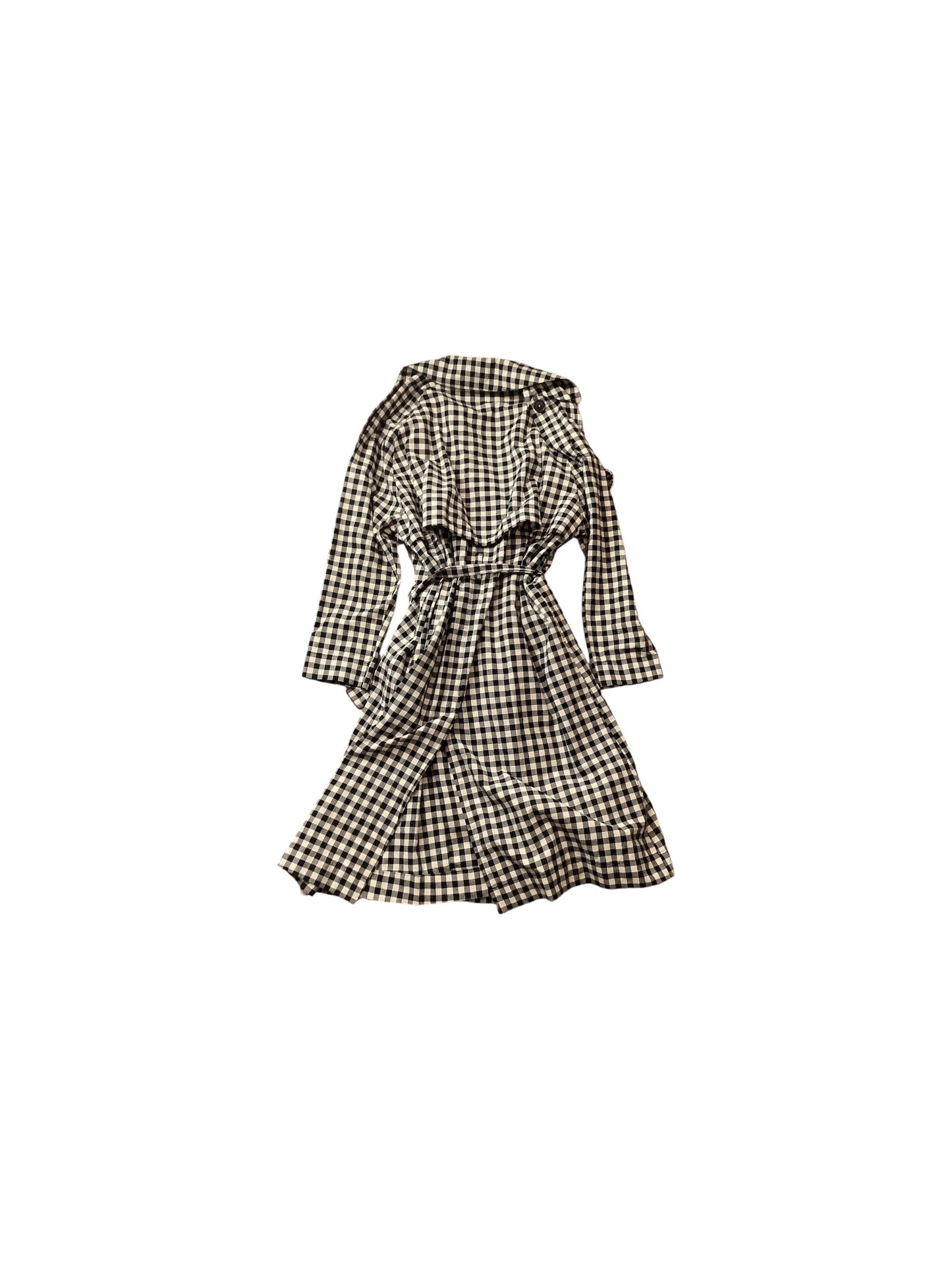 Coat Trench Coat By Top Shop In Checkered Pattern, Size: 12