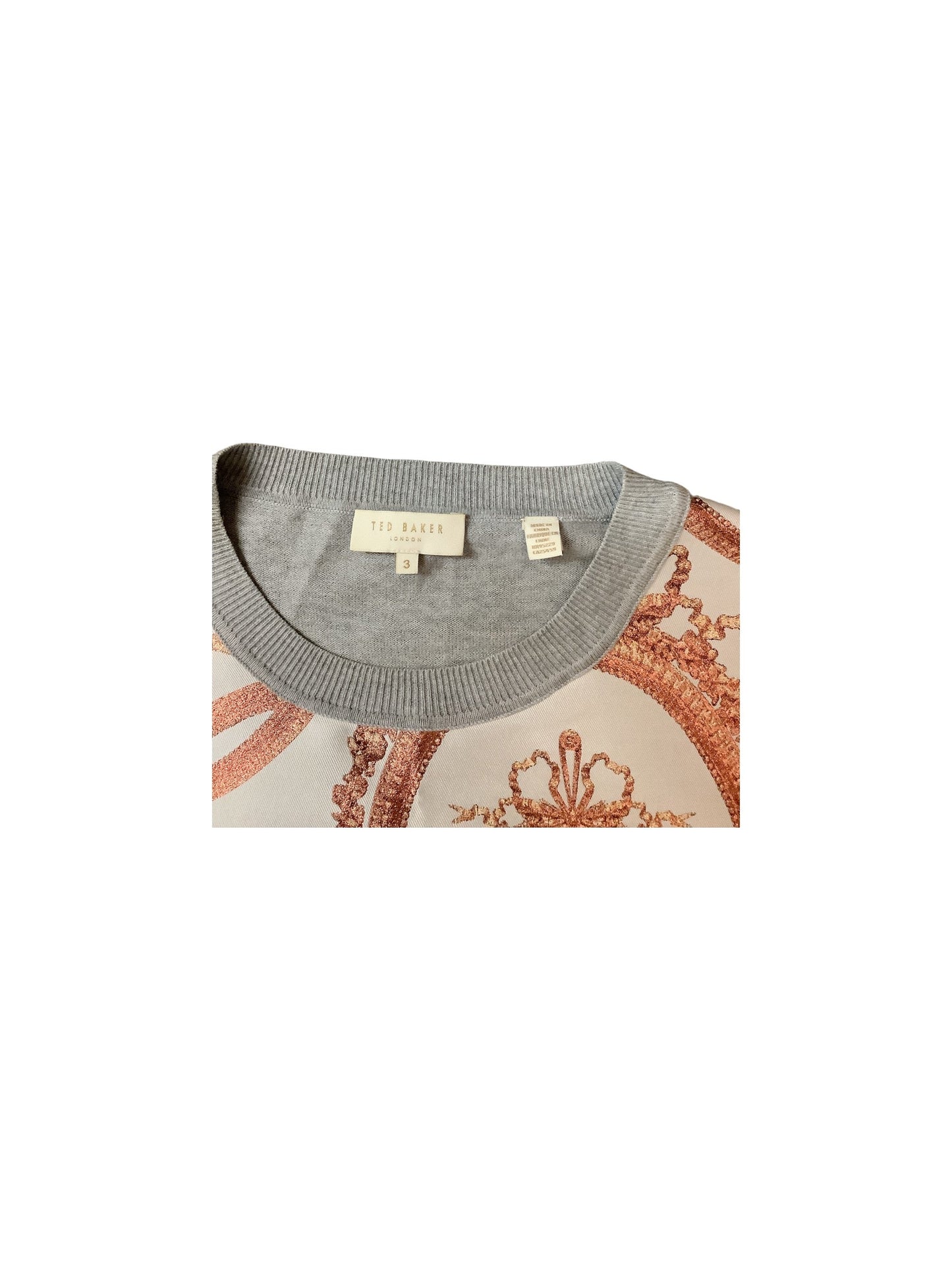 Top Long Sleeve By Ted Baker In Rose Gold, Size: M