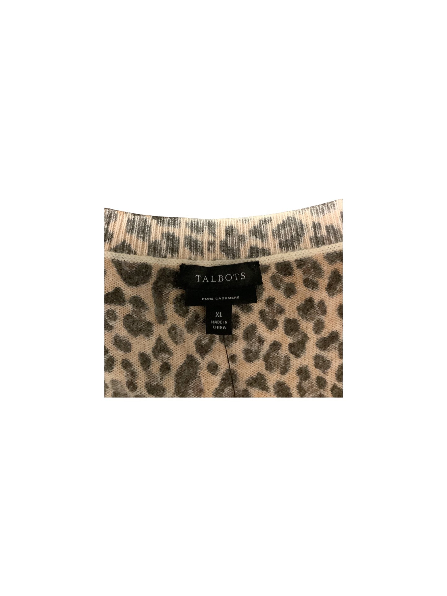 Sweater Cashmere By Talbots In Animal Print, Size: Xl