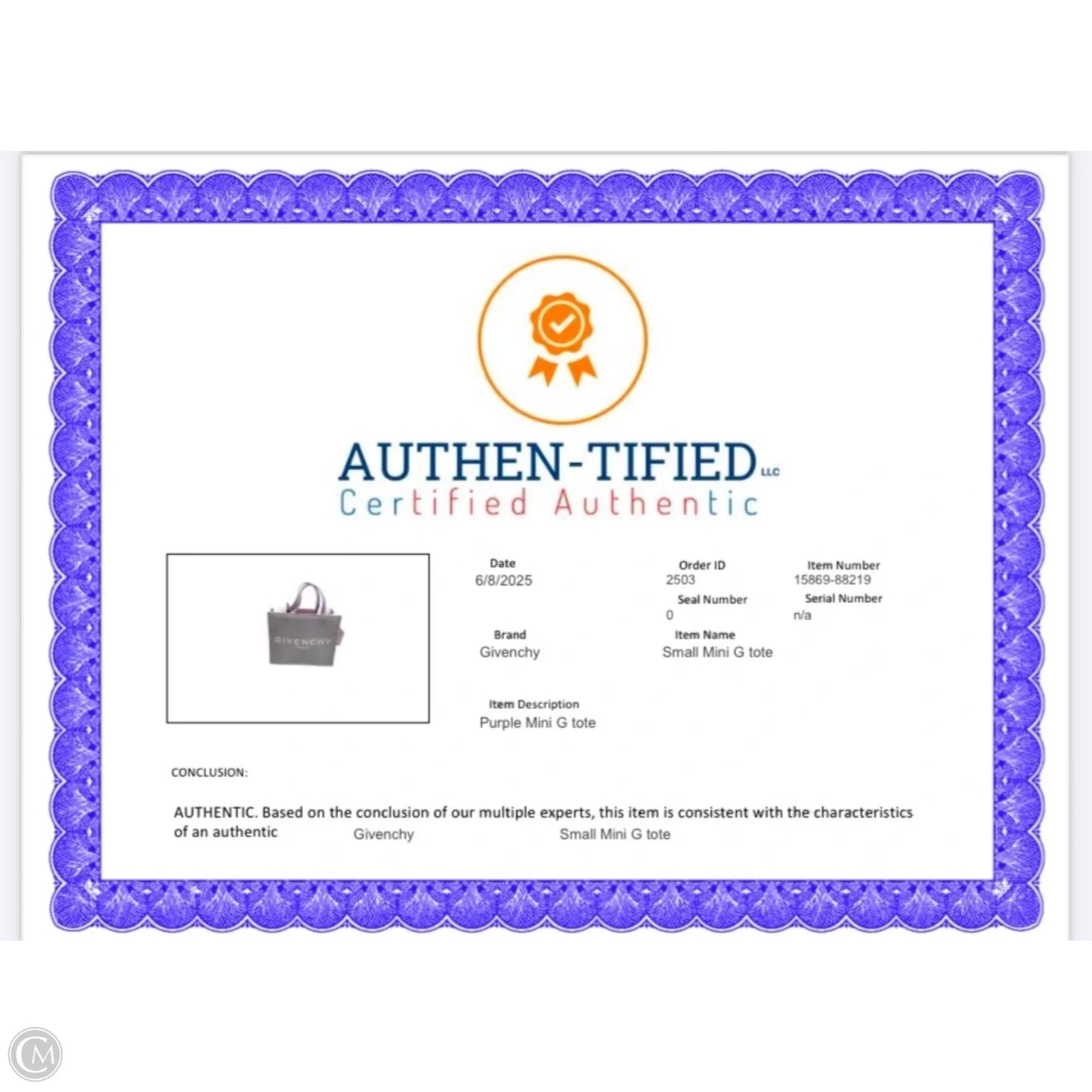 Handbag Luxury Designer By Givenchy, Size: Small