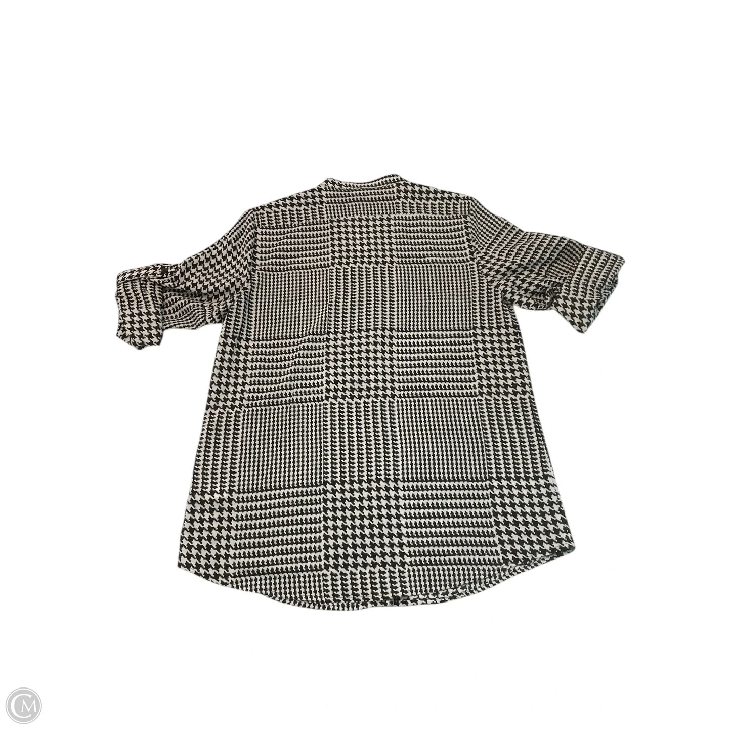 Top Long Sleeve Basic By Calvin Klein In Black & White, Size: M