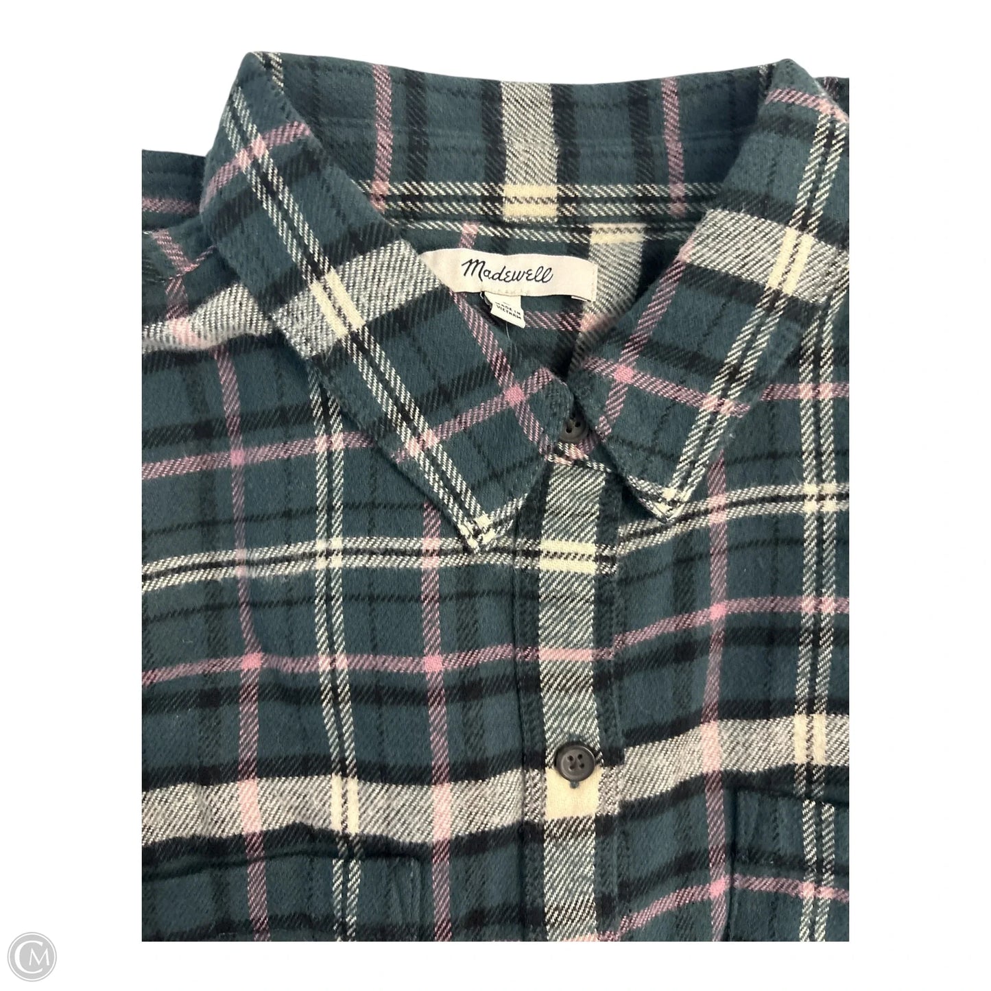 Top Long Sleeve Basic By Madewell In Teal, Size: L