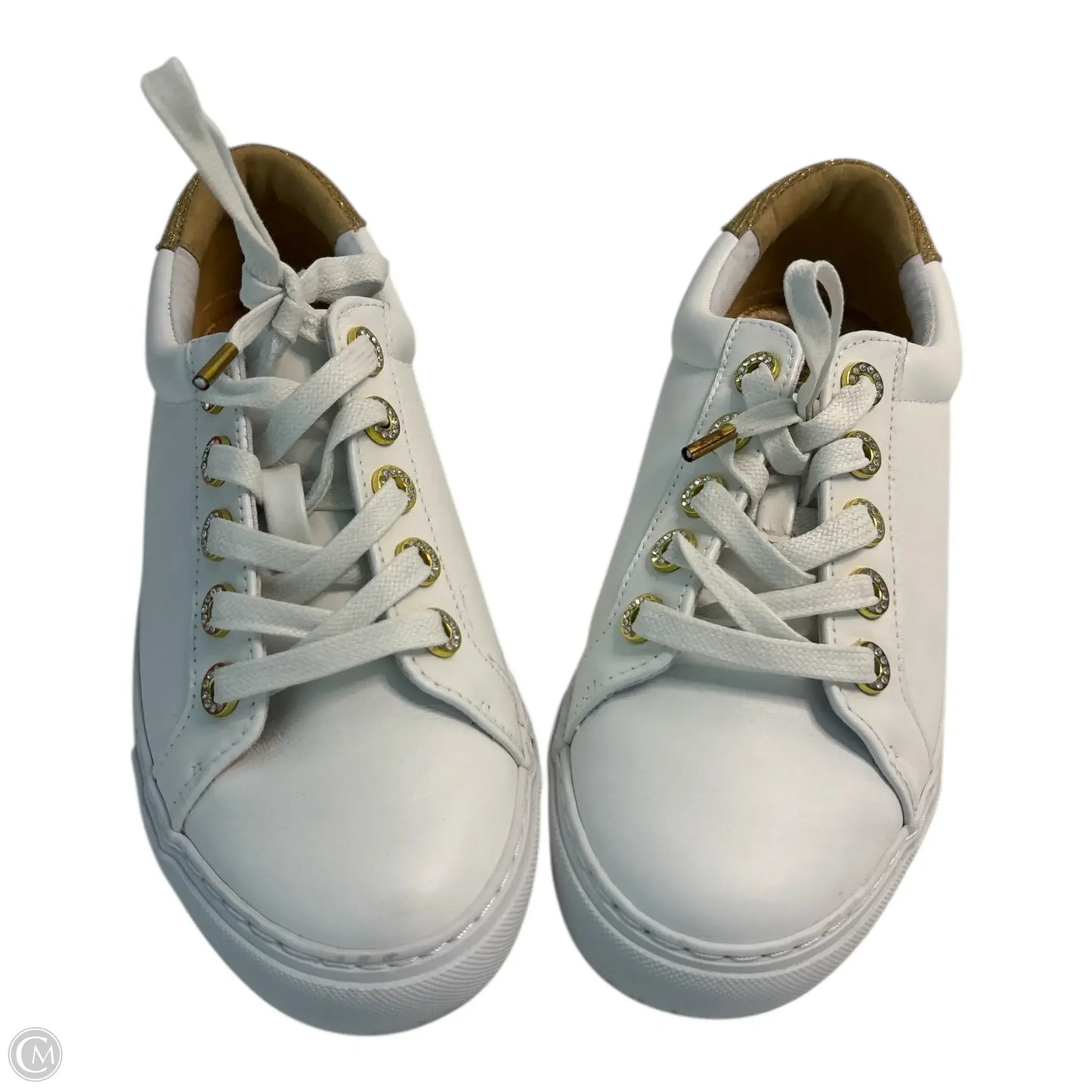 Shoes Designer By Lilly Pulitzer In Gold & White, Size: 9