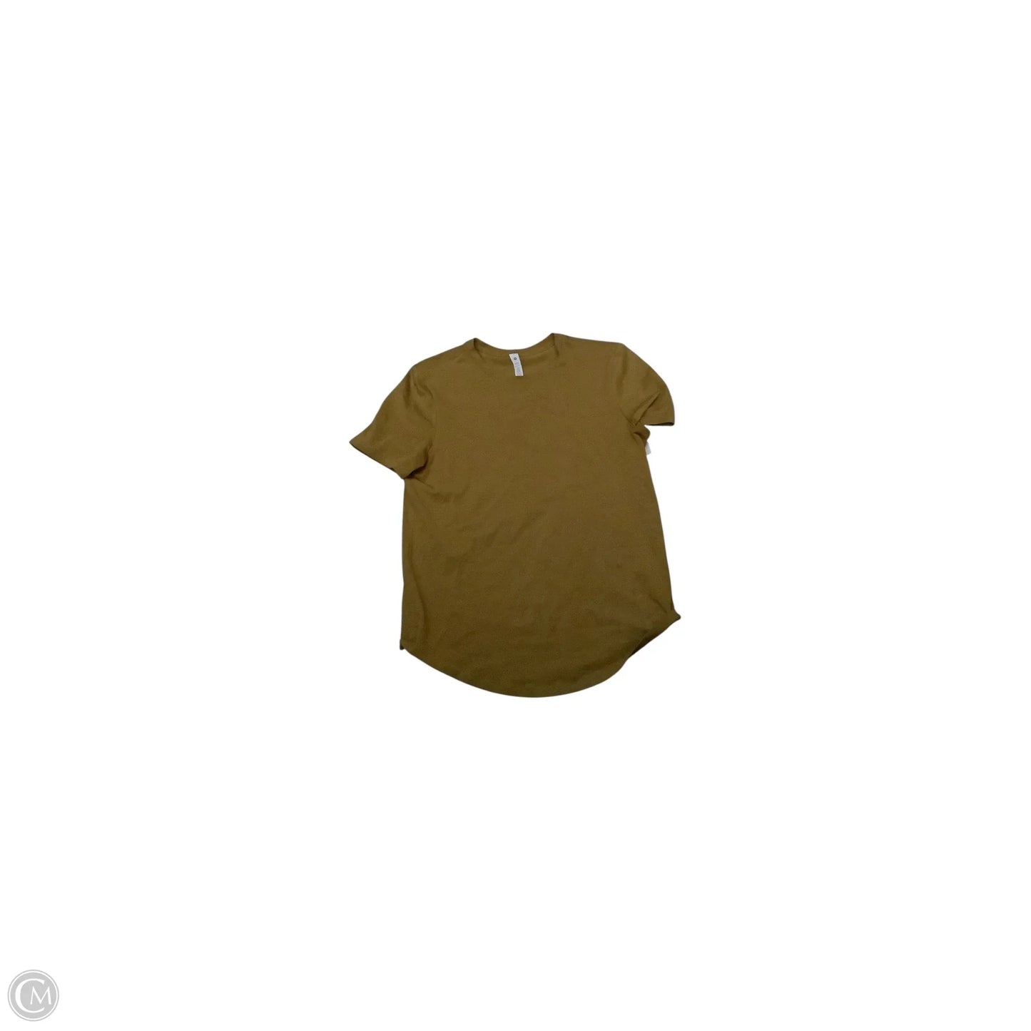 Athletic Top Short Sleeve By Lululemon In Gold, Size: 4