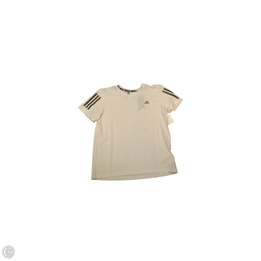 Athletic Top Short Sleeve By Adidas In White, Size: M