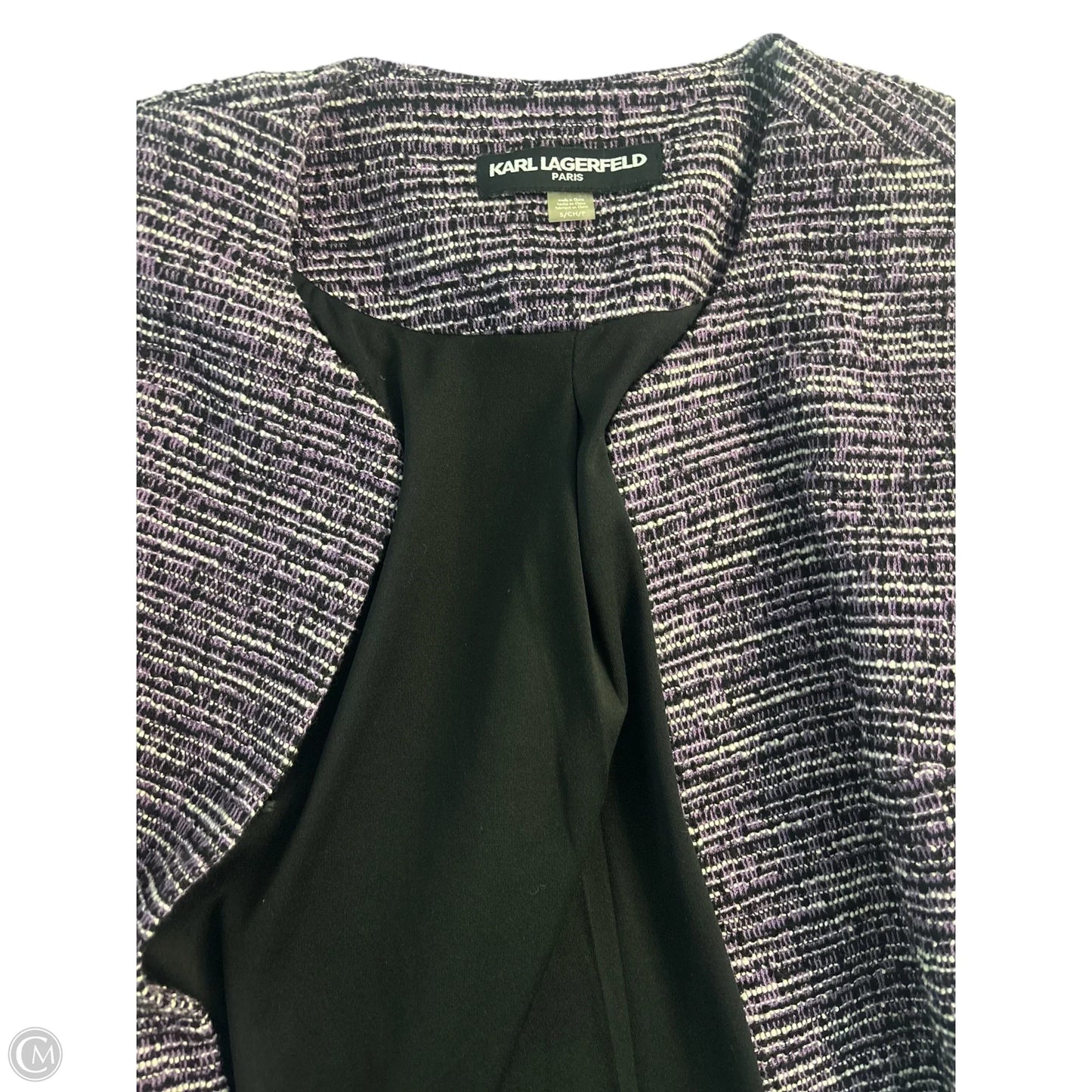 Blazer Designer By Karl Lagerfeld In Purple, Size: S