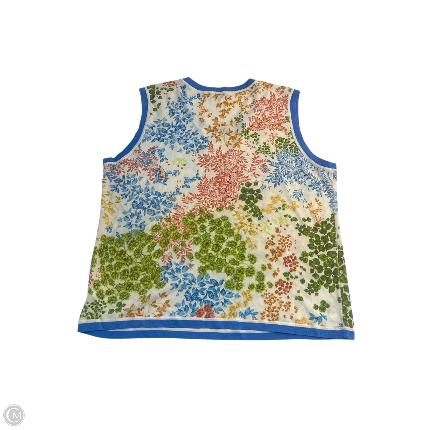 Top Sleeveless Designer By Escada In Floral Print, Size: Xxl