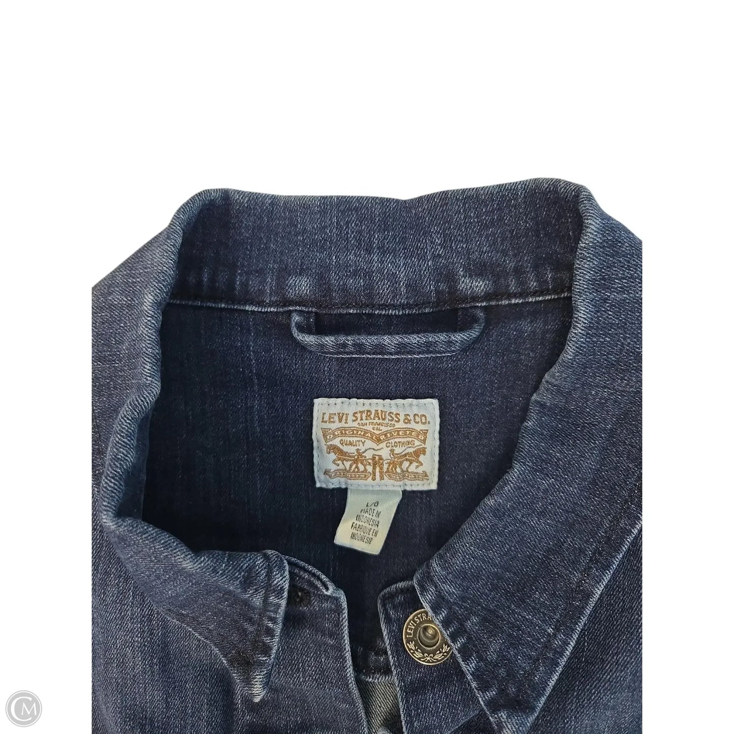 Jacket Denim By Levis In Blue, Size: L