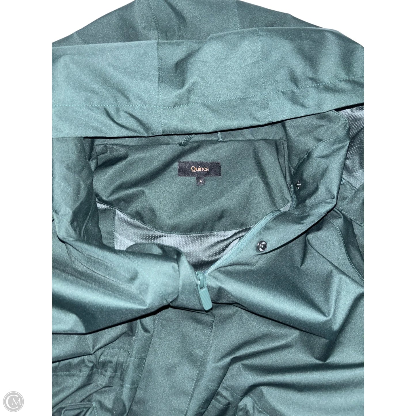 Coat Raincoat By Quince In Green, Size: L