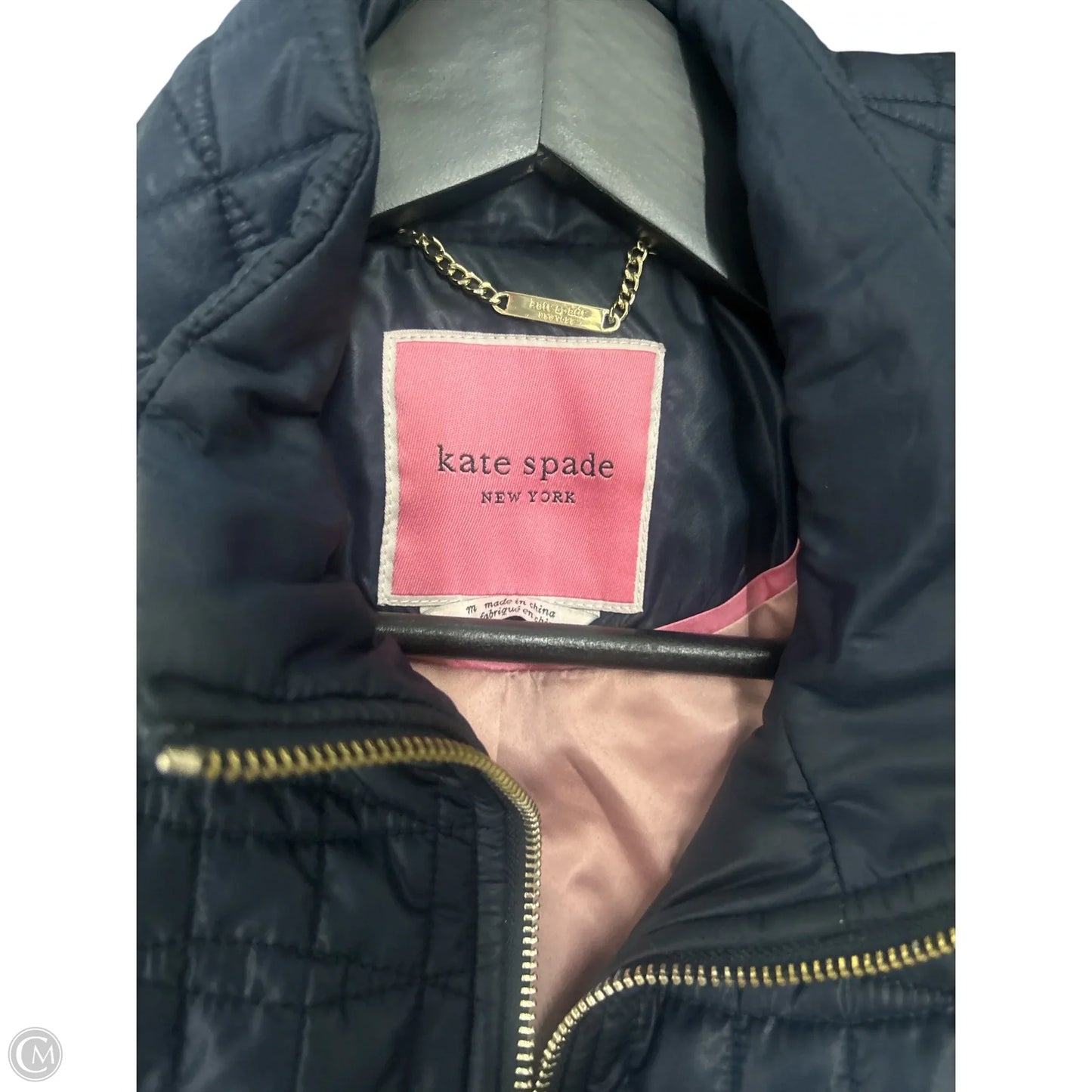 Coat Designer By Kate Spade In Navy, Size: M