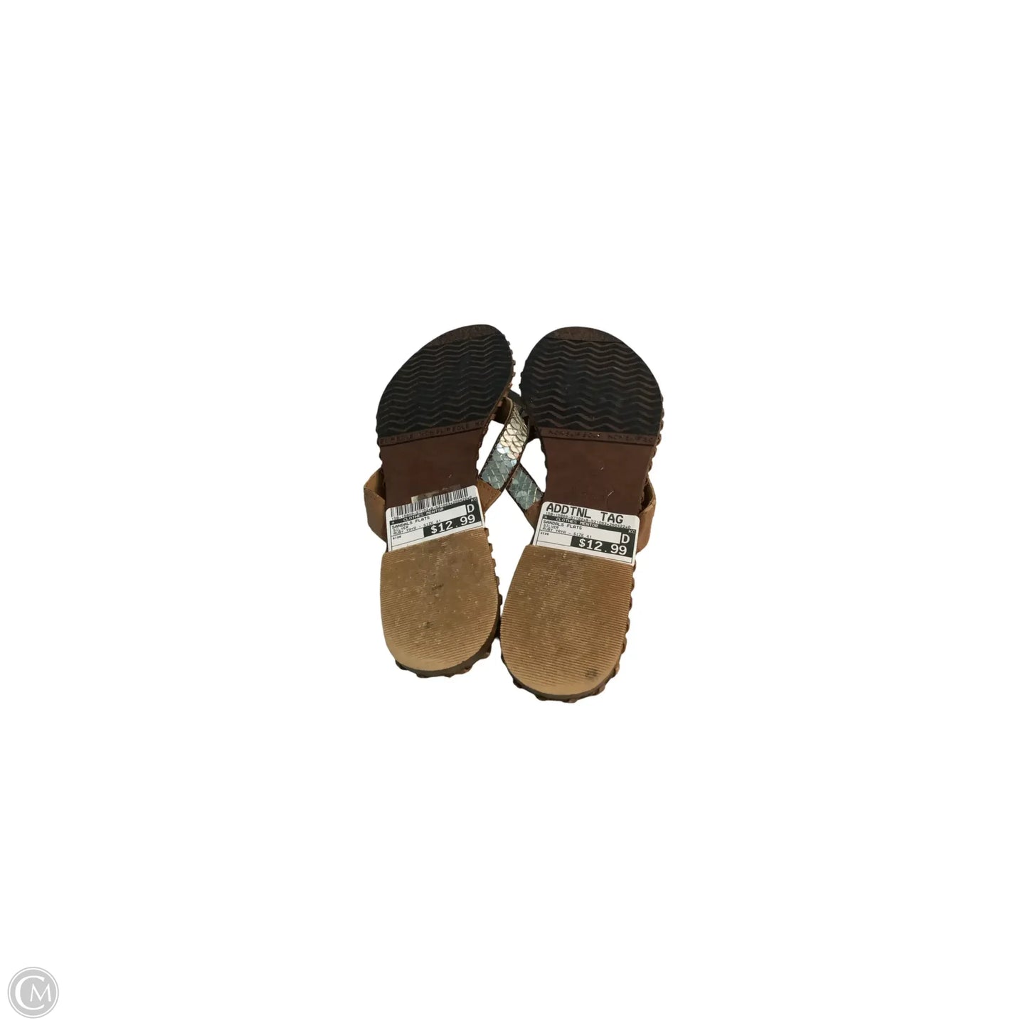 Sandals Flats By Clothes Mentor In Silver