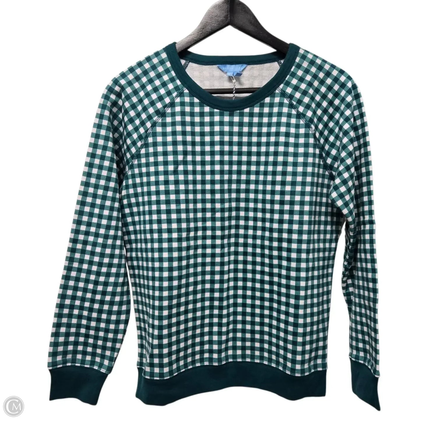 Top Long Sleeve Basic By Draper James In Green & White, Size: M